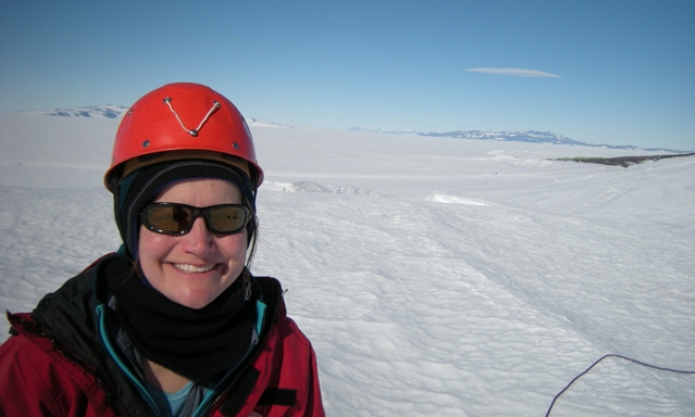 Geosciences professor Claire Todd in Antarctica.