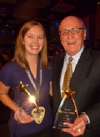 A western region of the nation’s largest association of student life administrators in higher education has presented its President’s Award to Loren J. Anderson and its Outstanding New Professional Award to Amber Dehne Baillon.