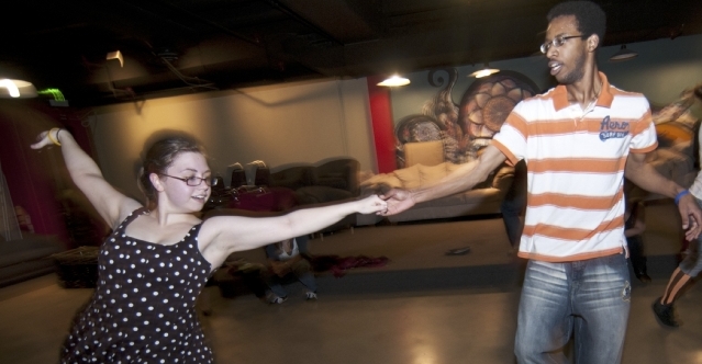 PLU students put their best dance moves to the test during Swing Club. (Photo by Theodore Charles ’12)