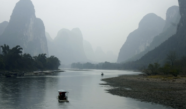 A scene on the Li River in Guilin China. (Photograph by Tiffany Endicott in 2005)