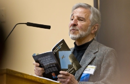 George Elbaum shares his story of survival, escaping the Warsaw Ghetto.(Photo by John Froschauer)