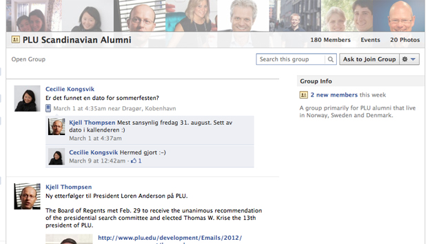 PLU Scandinavian Alumni screenshot