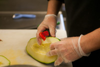 Peeling papaya