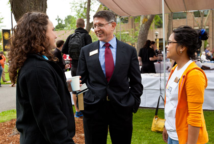 PLU President Thomas W. Krise at the Strawberry Festival.