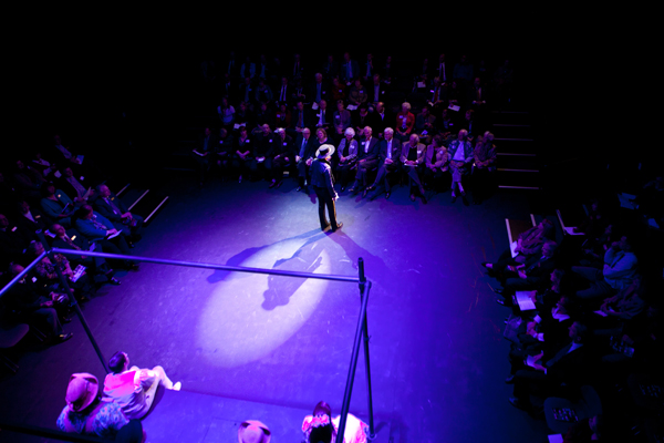 A performance in the Studio Theater in Eastvold Hall, which was recently renamed the Karen Hille Phillips Center for the Performing Arts.