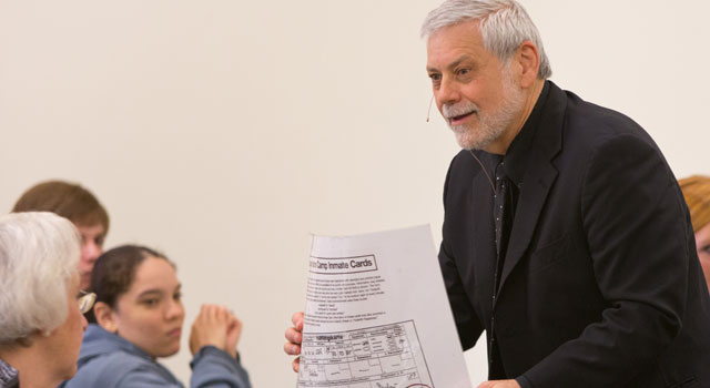 Edwin Black, author of “IBM and the Holocaust” speaks at a Brown Bag Lecture as part of the Kurt Mayer Chair in Holocaust Studies program at PLU on Tuesday, Oct. 16, 2012. (Photo by John Froschauer)