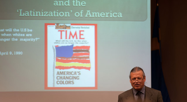 For the Walter C. Schnackenberg Memorial Lecture, Neil Foley, the Robert H. and Nancy Dedman Chair in American History at Southern Methodist University in Dallas, spoke about immigration issues and realities.