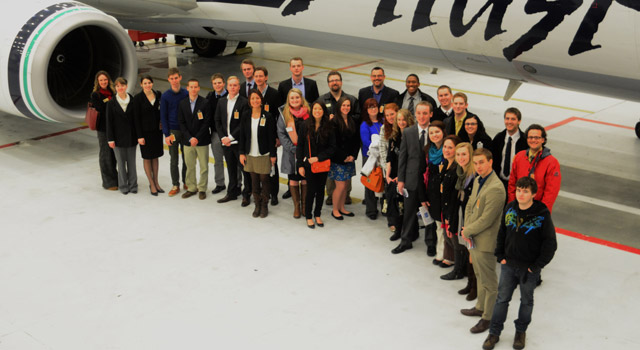 Students get a view of job and internship opportunities from the ground floor – at Alaska Airlines. (Photos by Jesse Major ’14)