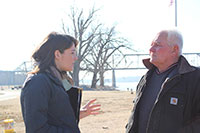 A student interviewing a citizen on the importance of water and perils facing our world’s most important natural resource