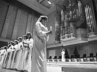 The Sankta Lucia festival has been an annual tradition at Pacific Lutheran University since 1951. Photo: PLU files.