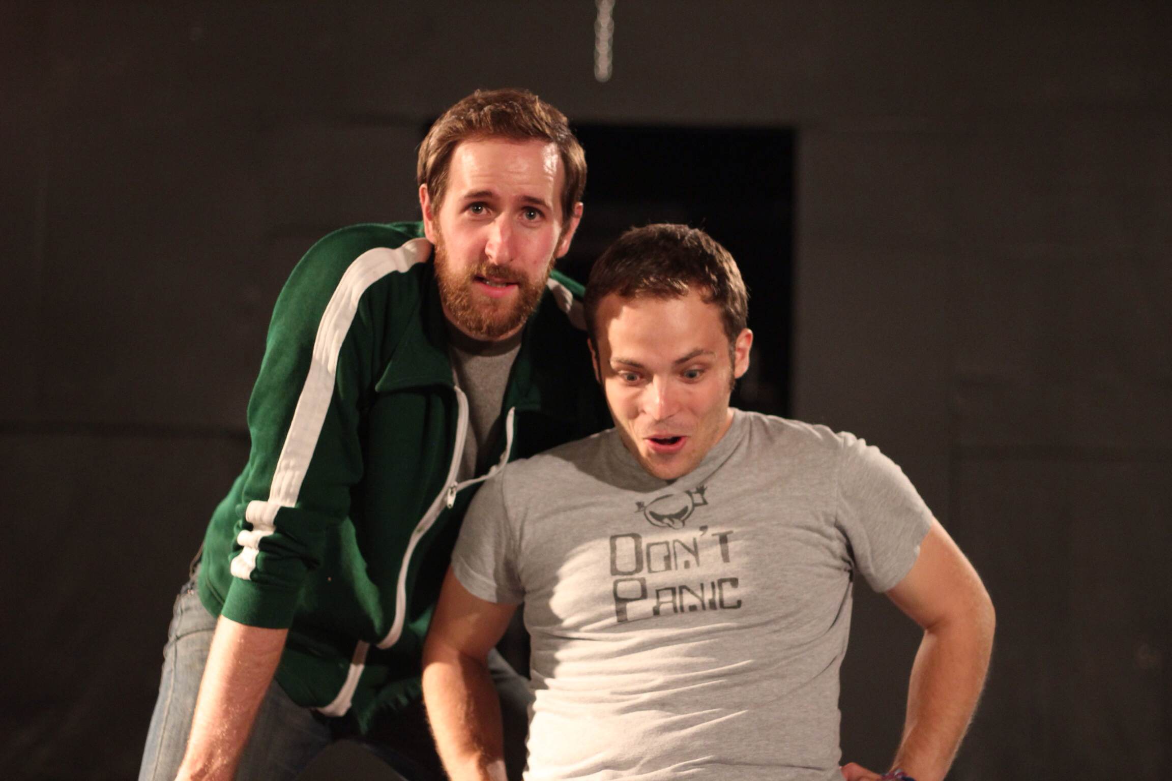 Adam Utley, left, and Paul Richter ’10, half of the improv group Muh Grog Zoo. (Photo courtesy of Adam Utley)