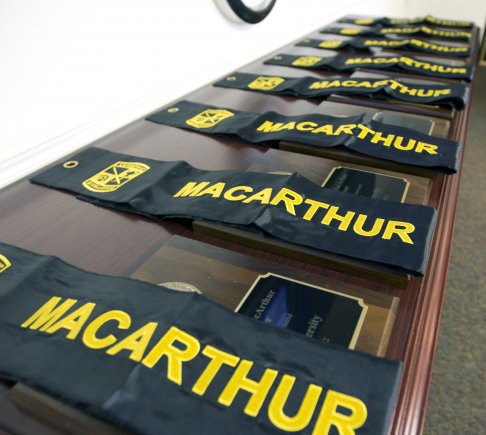 The eight MacArthur Awards distributed in 2013. (Photo: Courtesy of the U.S. Army Cadet Command)