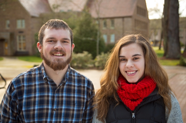 Juniors Andrew Larsen and Amy Delo will be attending the 2014 Nobel Peace Prize forum this year in Minneapolis. (Photo: John Froschauer/PLU)