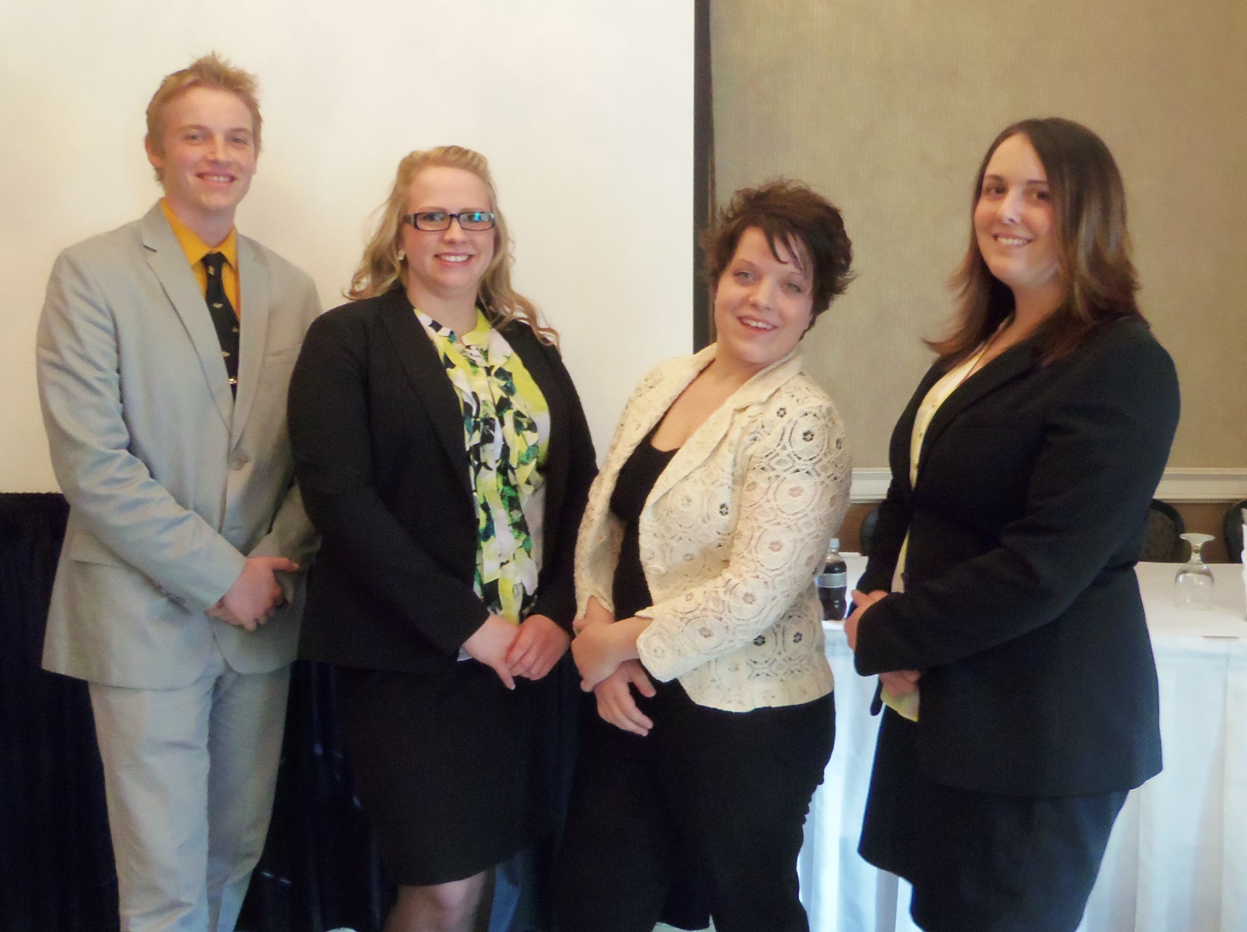 PLU’s winning BAP team, from left: Nicholaus Townsend-Falck, Jessica Reid, Jessica Resop and Courtney Forbis.