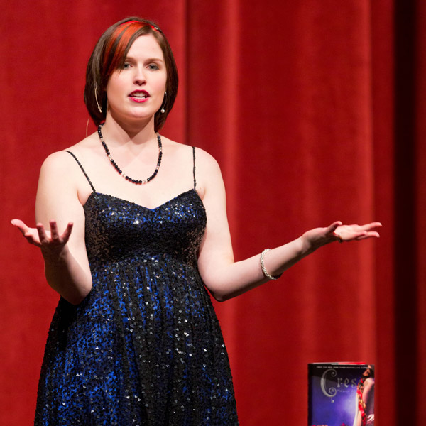 Marissa Meyer celebrating the launch of her book, "Cress"