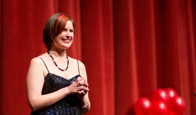 Marissa Meyer ’04 came to the PLU campus in February for her book release and signing of “Cress.” The crowd filled the Karen Hille Phillips Center for the Performing Arts. (Photo by John Froschauer / PLU)