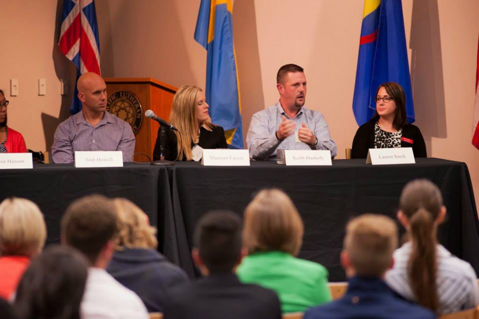 Panelists at the 2013 Career Pathways event address the audience. (Photo: John Froschauer/PLU)