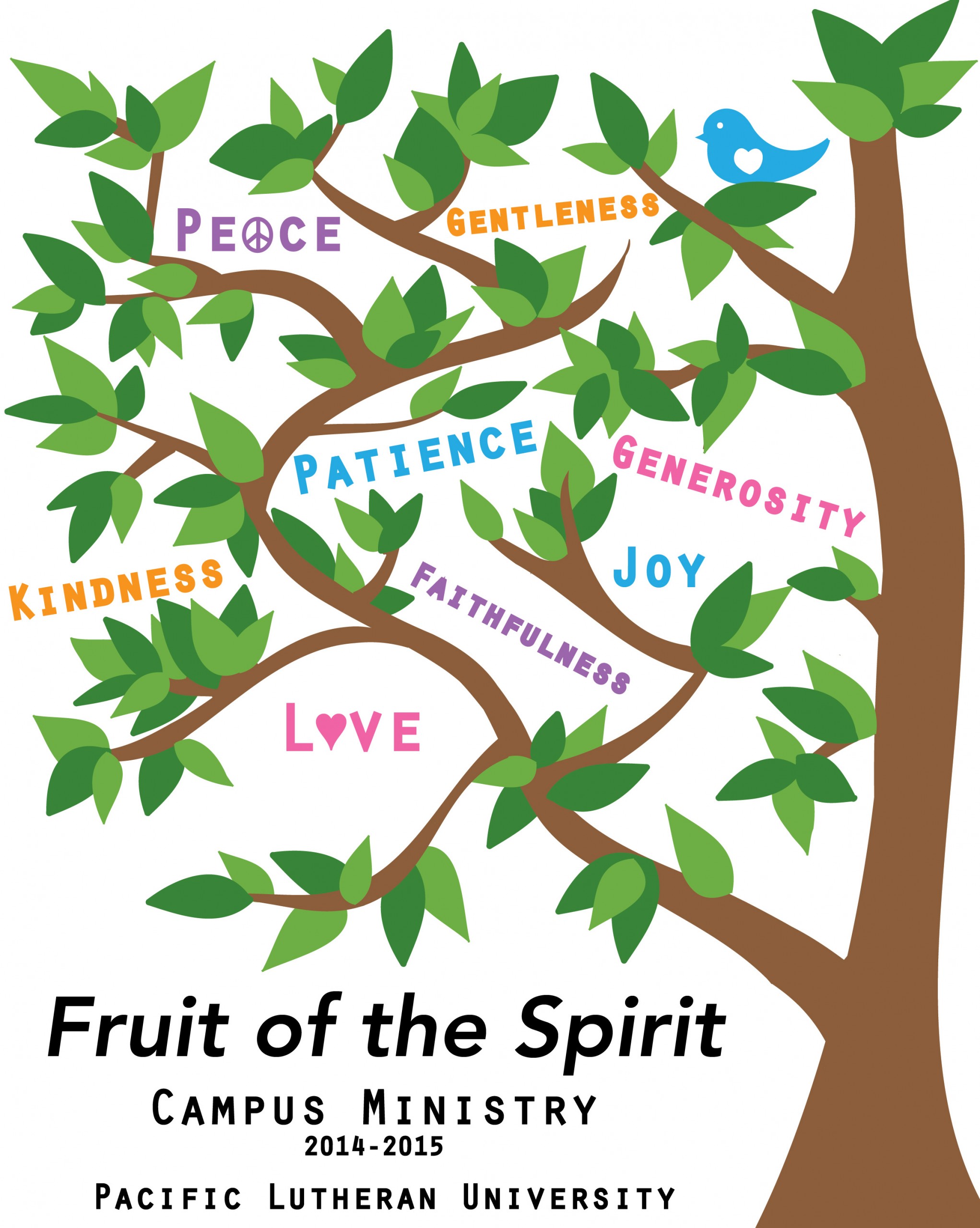 Fruit of the Spirit tree, Campus Ministry poster