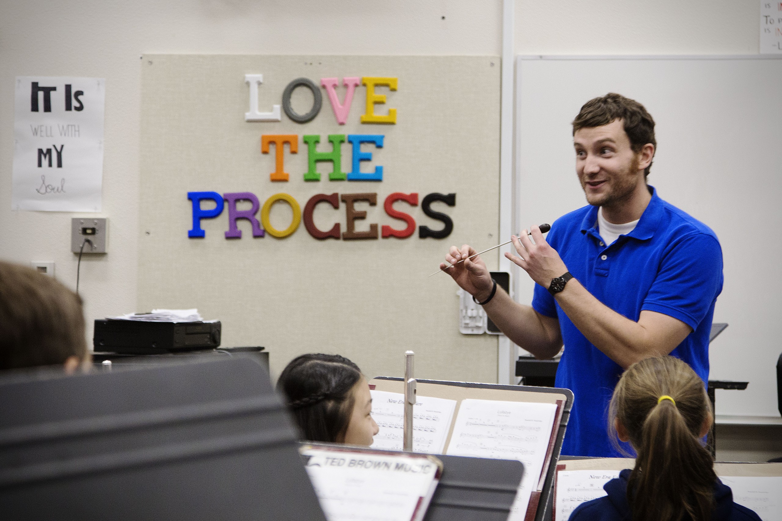 Micah Haven ’09 is in his fifth year as band director at Meeker Middle School in Tacoma. (Photo: Tacoma School District)