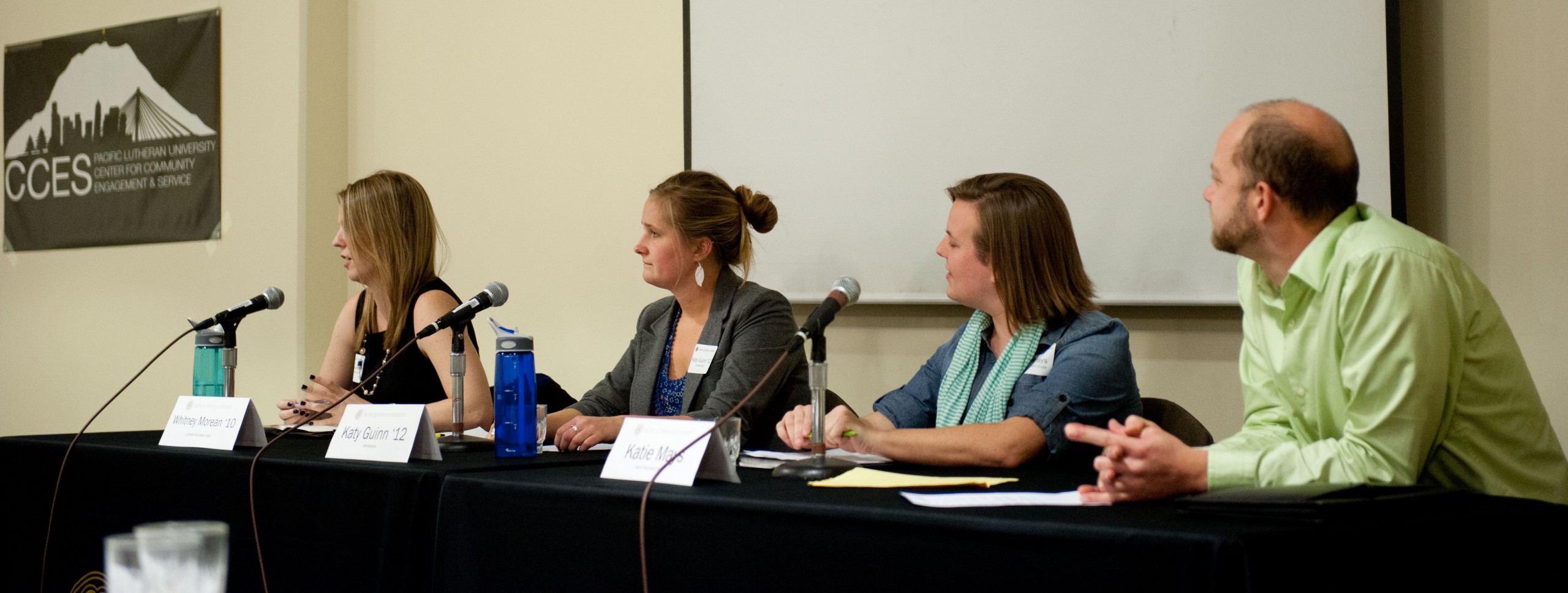 Participants speak at the 2013 Working for Change Panel during Hunger and Homelessness Awareness Week. (Photo: John Froschauer/PLU)