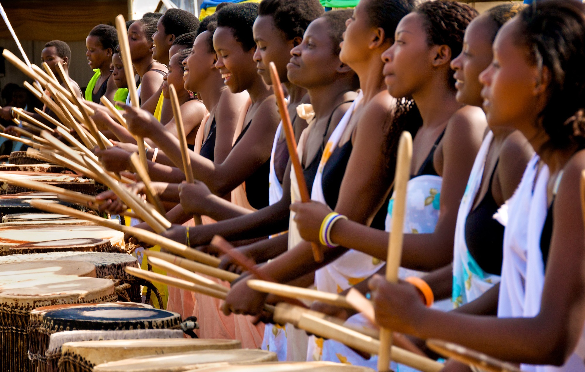 The female drumming troupe of Sweet Dreams.