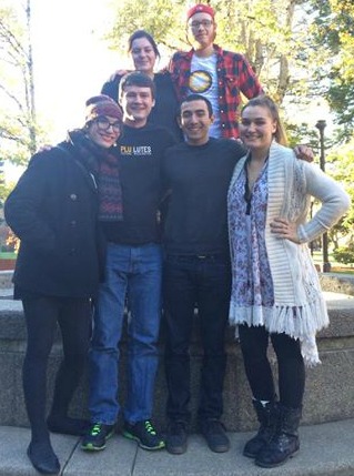 PLU debaters who competed at Linfield College include, top row, left to right: Hannah Bates and Matt Aust and, bottom row, left to right: Angie Tinker, Brendan Stanton, Austin Ballard and Caila Fautenberry. (Photo: Kaitlyn Porter)