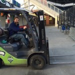 Seahawk fork lift with driver