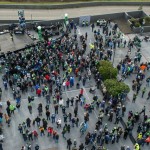 Seattle Seahawks events set up and staged by 2014 MBA graduate Stephen Dilts’ company, Pyramid Staging & Events, LLC. (Photos courtesy John Patzer Photography.) Birds eye view of crowd gathering.