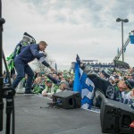 Seattle Seahawks events set up and staged by 2014 MBA graduate Stephen Dilts’ company, Pyramid Staging & Events, LLC. (Photos courtesy John Patzer Photography. Scene from the stage looking out at the fans.