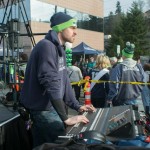 Seattle Seahawks events set up and staged by 2014 MBA graduate Stephen Dilts’ company, Pyramid Staging & Events, LLC. (Photos courtesy John Patzer Photography. An audio person.