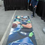 Seattle Seahawks events set up and staged by 2014 MBA graduate Stephen Dilts’ company, Pyramid Staging & Events, LLC. (Photos courtesy John Patzer Photography. A Russell Wilson banner.