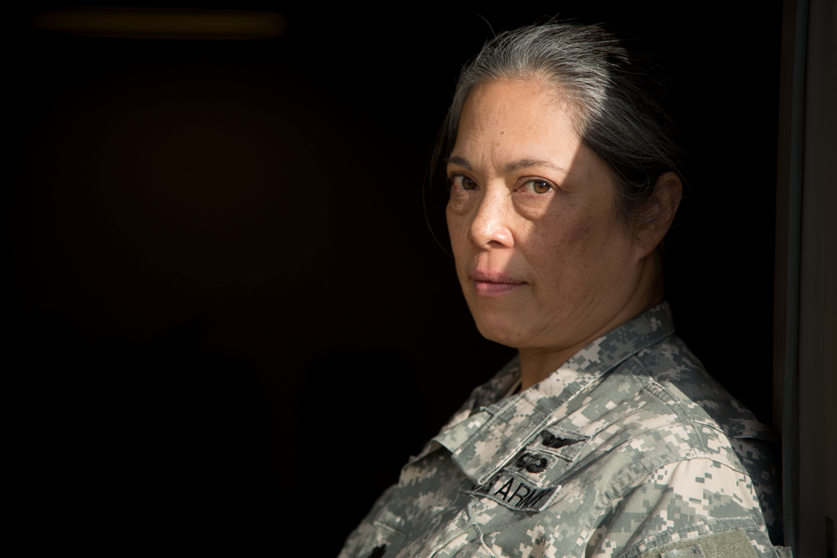 Lt. Col. Celia FlorCruz, 7th Infantry DIv. Soldier Readiness Officer at JBLM who is speaking at PLU about sexual assault photographed at JBLM on Tuesday, Jan. 13, 2015. (Photo/John Froschauer)
