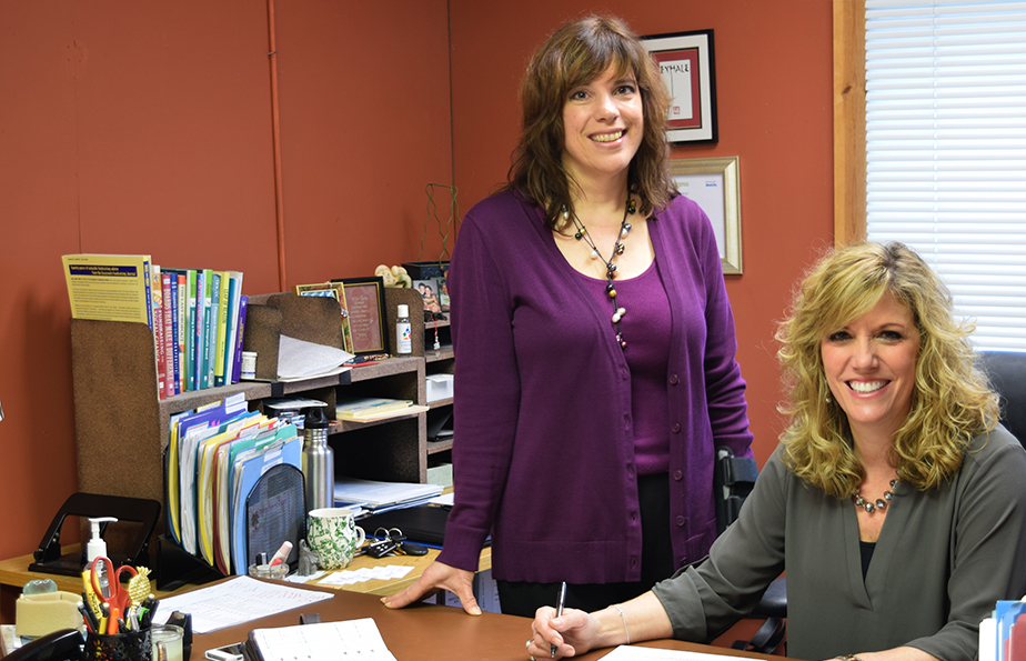 Laurel Shultz (left) & Colleen Speer [Photo: Zach Powers/PLU]