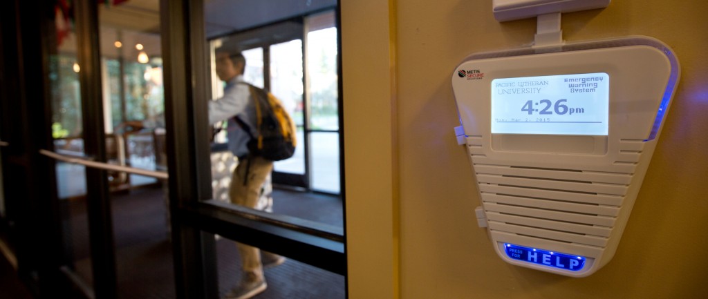 PLU has installed eight new Metis Help Station interior devices. (Photo: John Froschauer/PLU)