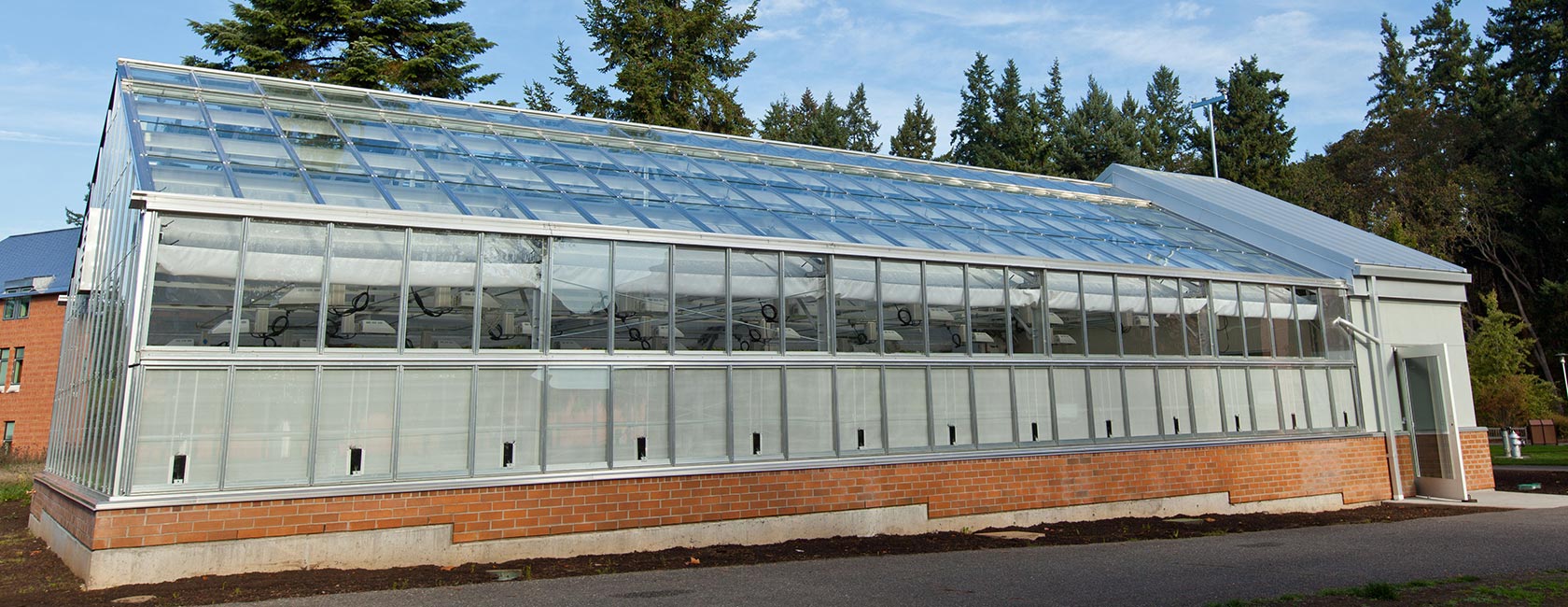 PLU's new Carol Sheffels Quigg Greenhouse will be dedicated Oct. 19. (Photo: John Froschauer/PLU)