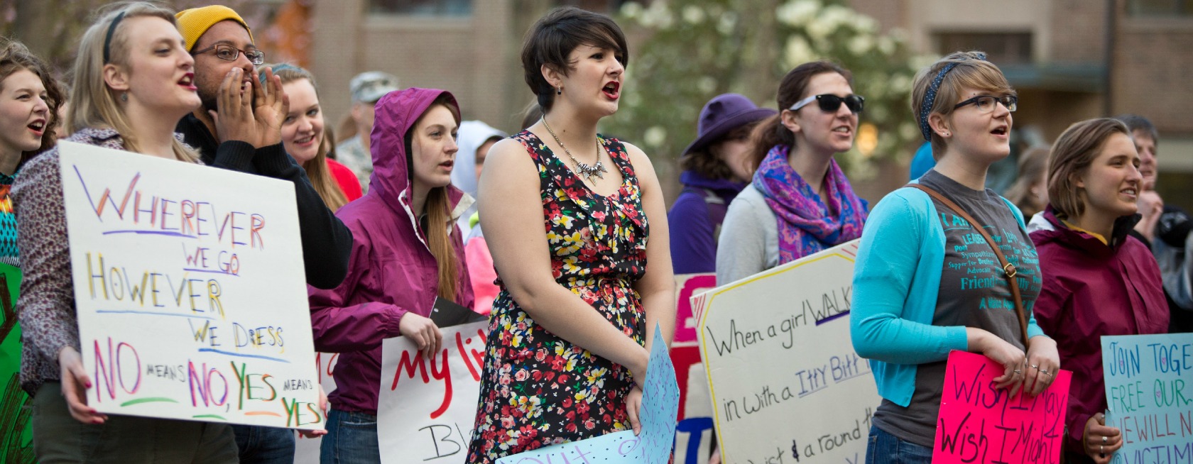 Participants in the 2014 Take Back the Night event at PLU. (Photo: John Froschauer/PLU)