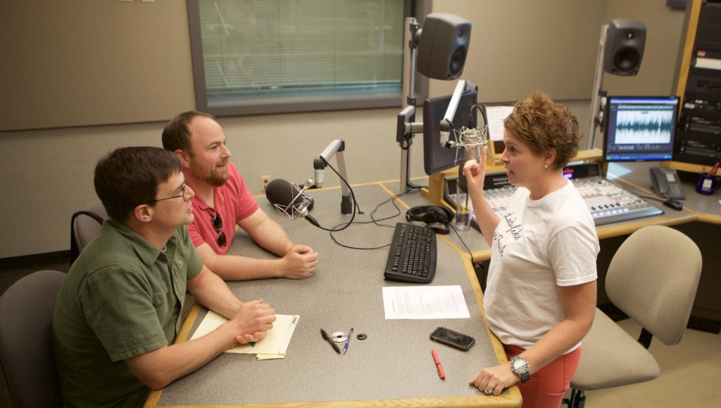 young-obrien-eckstein-podcast Amy Young, Kevin O’Brien and Justin Eckstein discuss "advocacy" in KPLU's Tacoma studio.