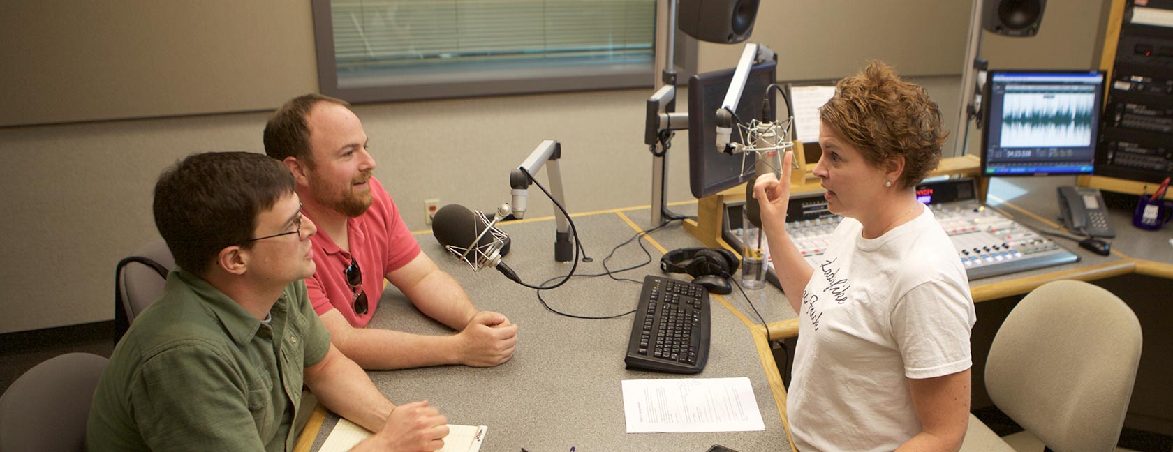 Amy Young, Kevin O’Brien and Justin Eckstein discuss "advocacy" in KPLU's Tacoma studio.