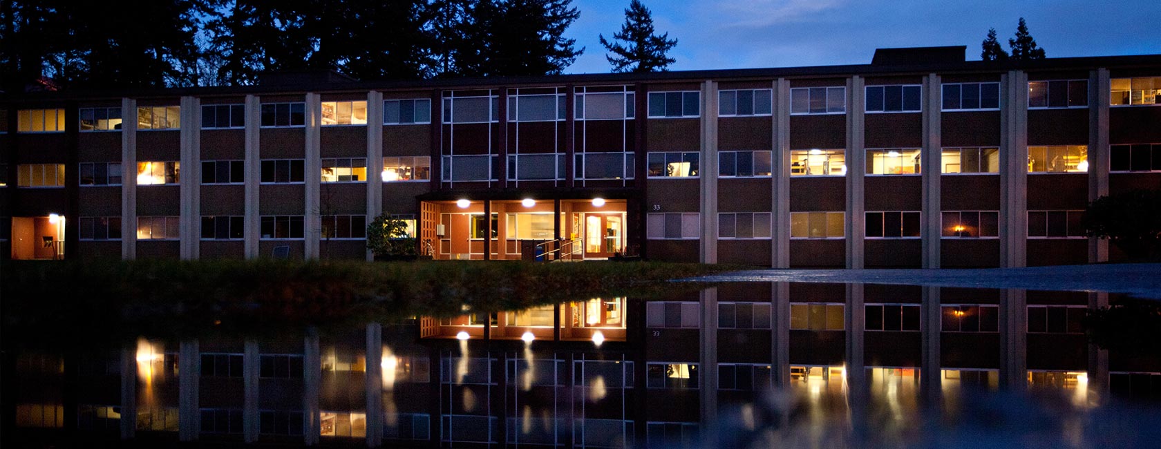 Opened in 1965, the sun will soon set on PLU's Foss Hall. (Photo by John Froschauer/PLU)