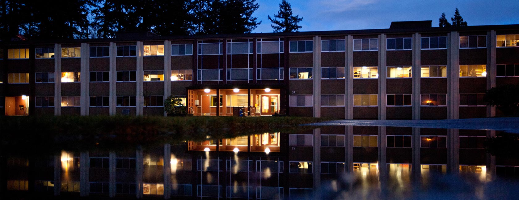 Opened in 1965, the sun will soon set on PLU's Foss Hall. (Photo by John Froschauer/PLU)
