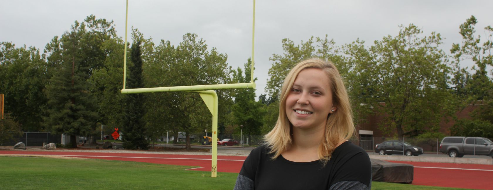 “Everyone here plays for the heart, and it’s a real team,” says Annika Smith-Ortiz ’19, Pacific Lutheran University’s first female football player. (Photo: Matthew Salzano ’18)