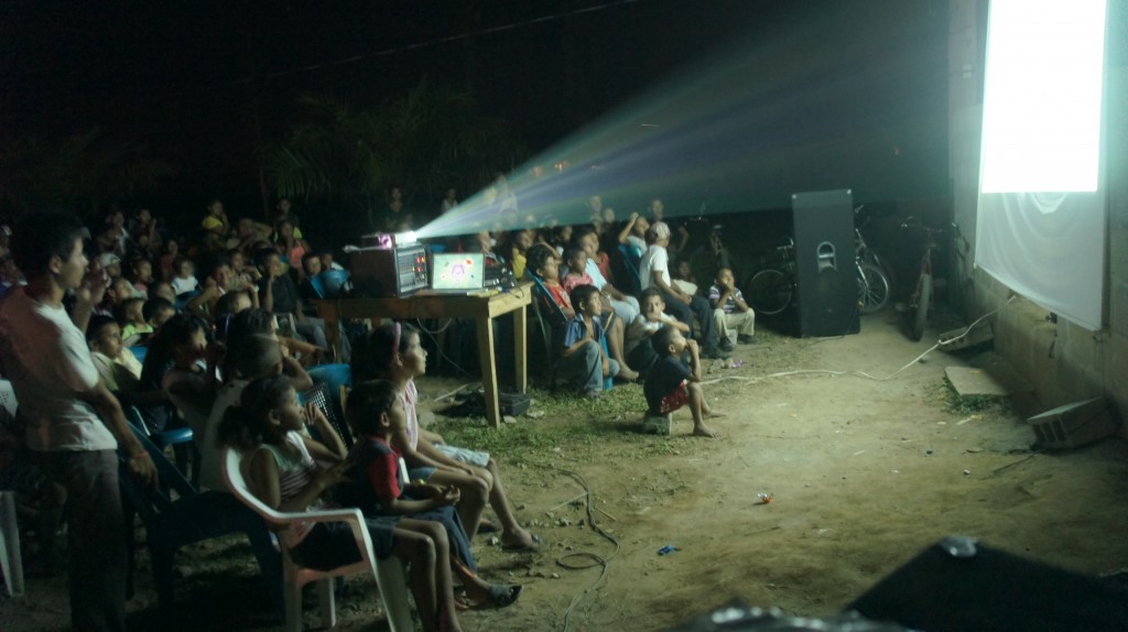 The first screening of "Resistencia" on an occupied plantation in Honduras.