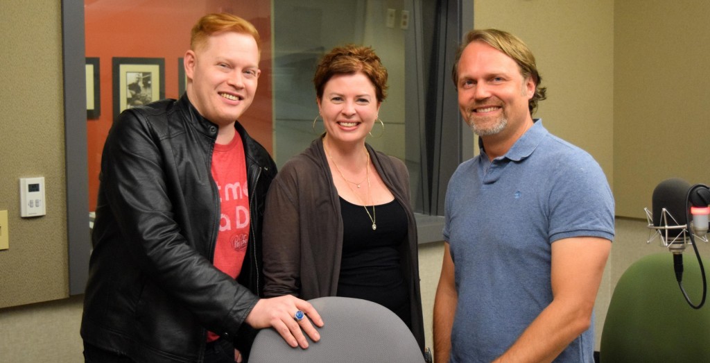Professor of Communication Amy Young, Visiting Assistant Professor of Theatre Kane Anderson and Assistant Professor of Religion Michael Zbaraschuk.