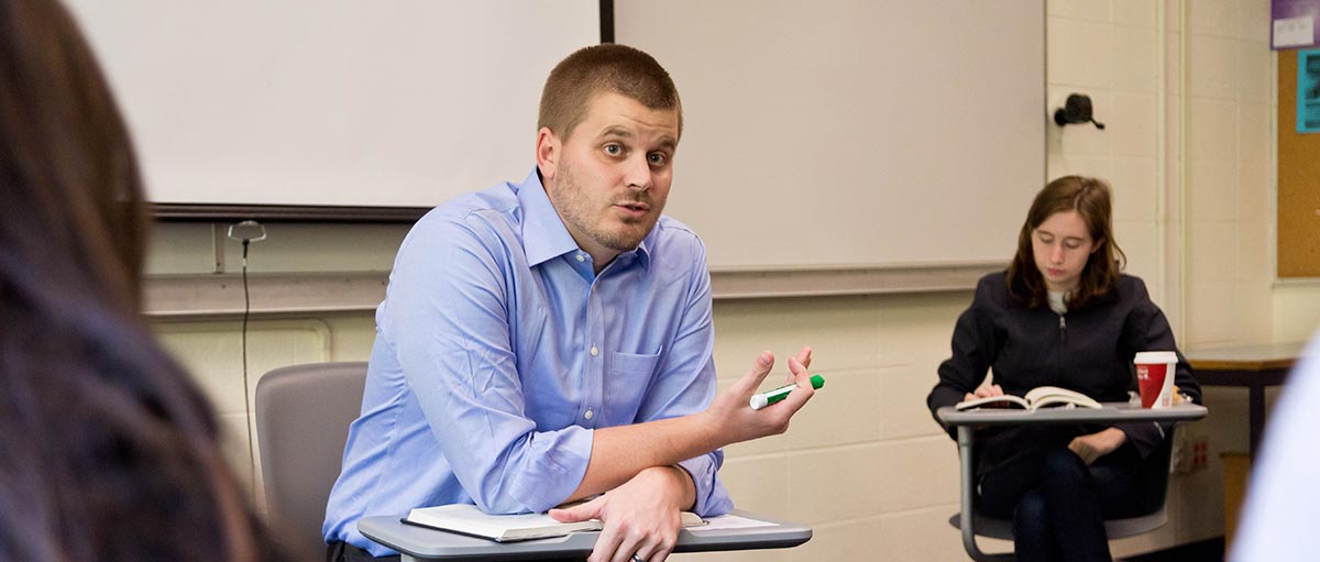 PLU Assistant Professor of Religion Seth Dowland. (Photo by John Froschauer/PLU)