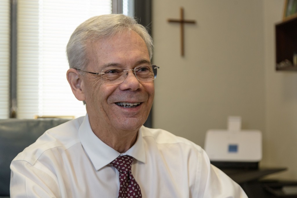 Rep. Larry Haler '74, R-Richland in his office is one of the Lutes in the legislature in Olympia, Washington on Thursday, Feb. 18, 2016. (Photo: John Froschauer/PLU)