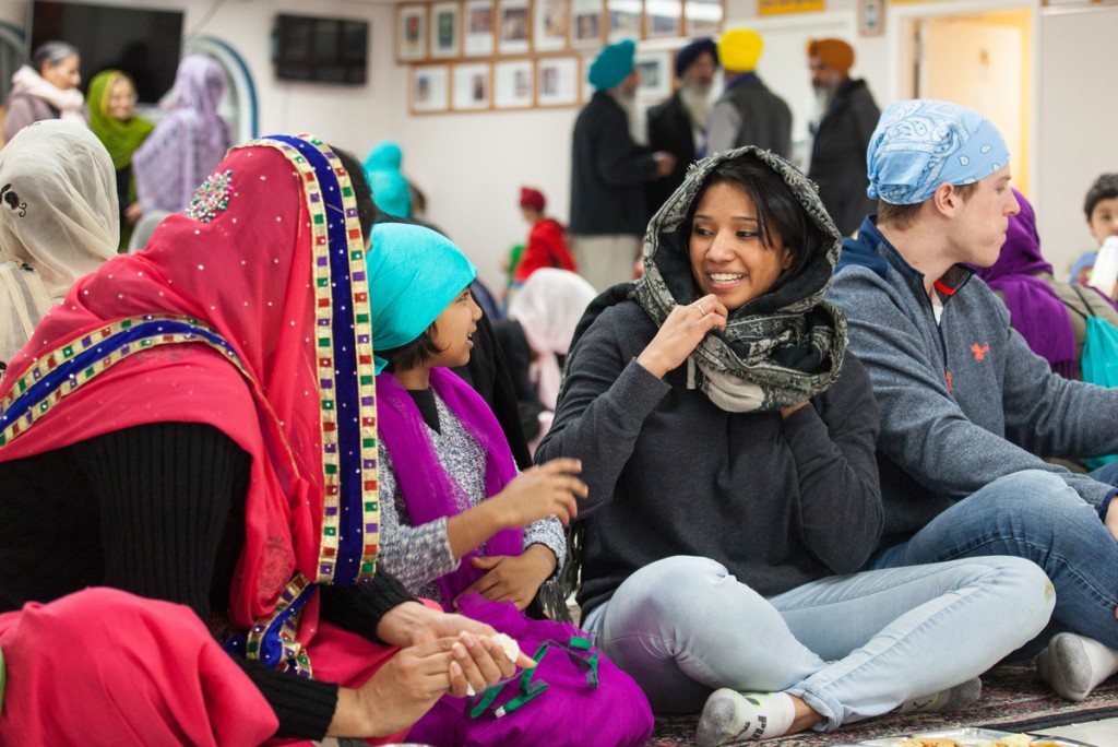 Denis Julio shares in Sikh hospitality during langar, the free community meal. She asks questions and is asked questions in return.