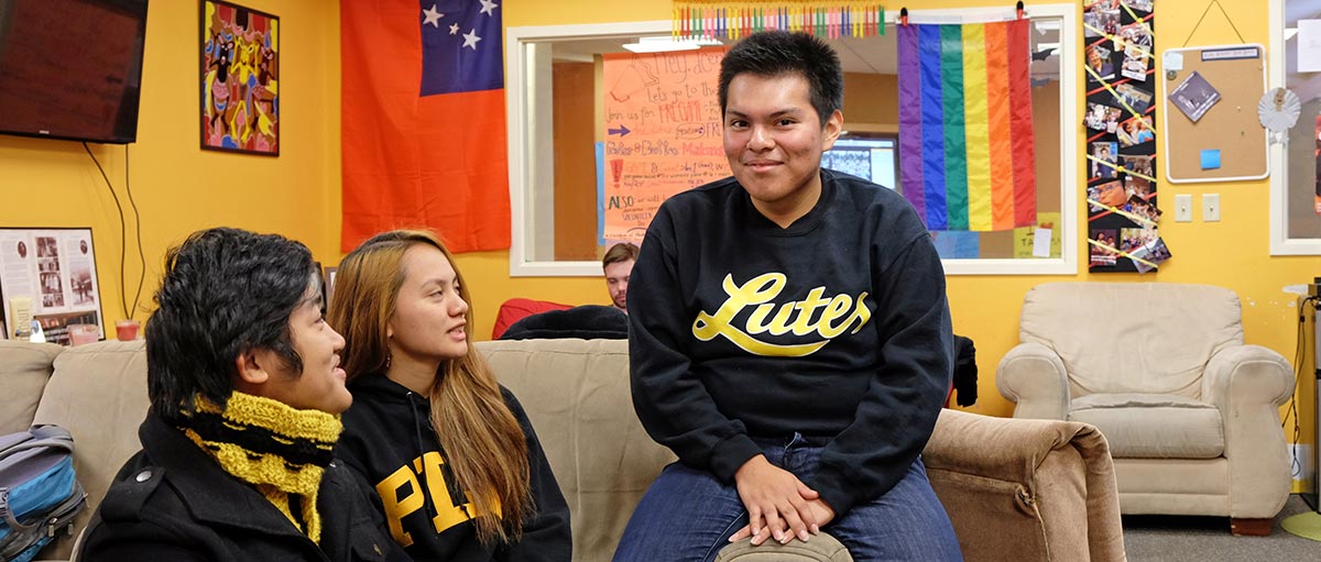 Eduardo Torres '19 in the PLU Diversity Center