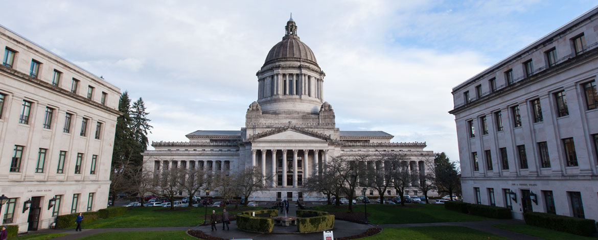 The Washington State Capital and surrounding buildings