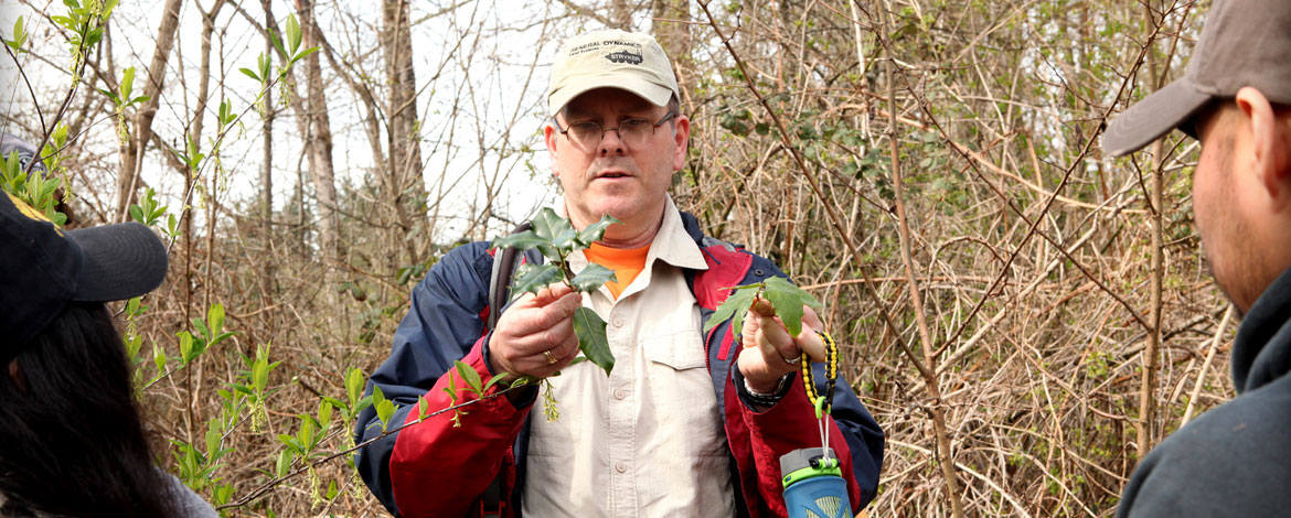 Michael Farnum, director of military outreach at Pacific Lutheran University holding plants