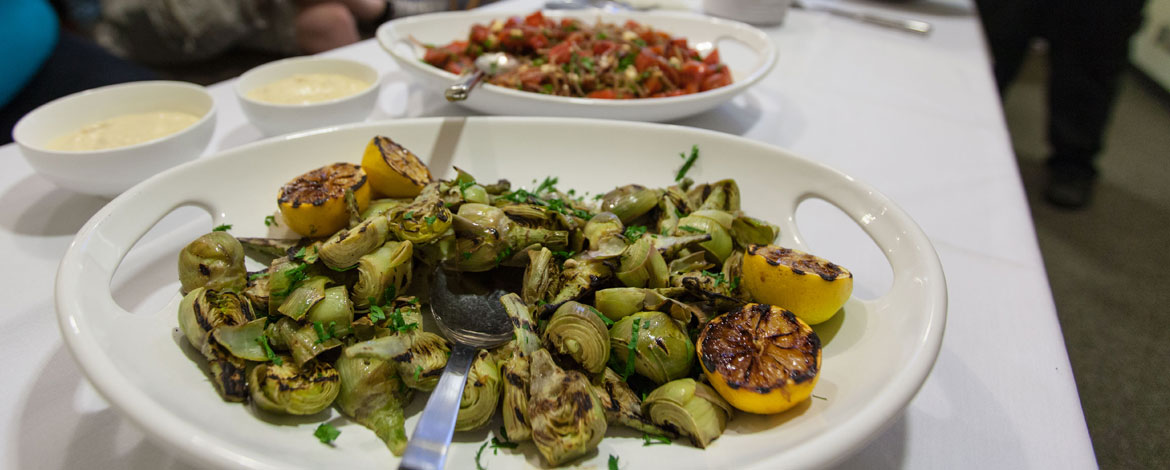 Dishes prepared as part of the Culinary Week event "I Can Grill That?" at PLU on April 19. (Photo: John Froschauer/PLU)